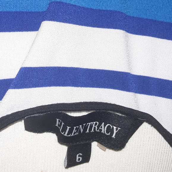 Ellen Tracy Multicolor Striped Tank Style Jersey Poly Knit Maxi Dress Size 6 - Picture 5 of 5